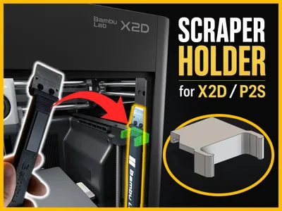 Bed Scraper holder - X2D/P2S - 1.5 Grams!