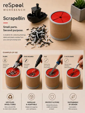 Accesorio para filamento: ReSpool ScrapeBin - WorkBench — vista de referencia 2