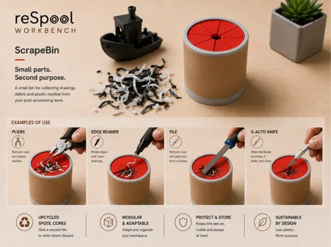 Accesorio para filamento: ReSpool ScrapeBin - WorkBench — referencia de MakerWorld