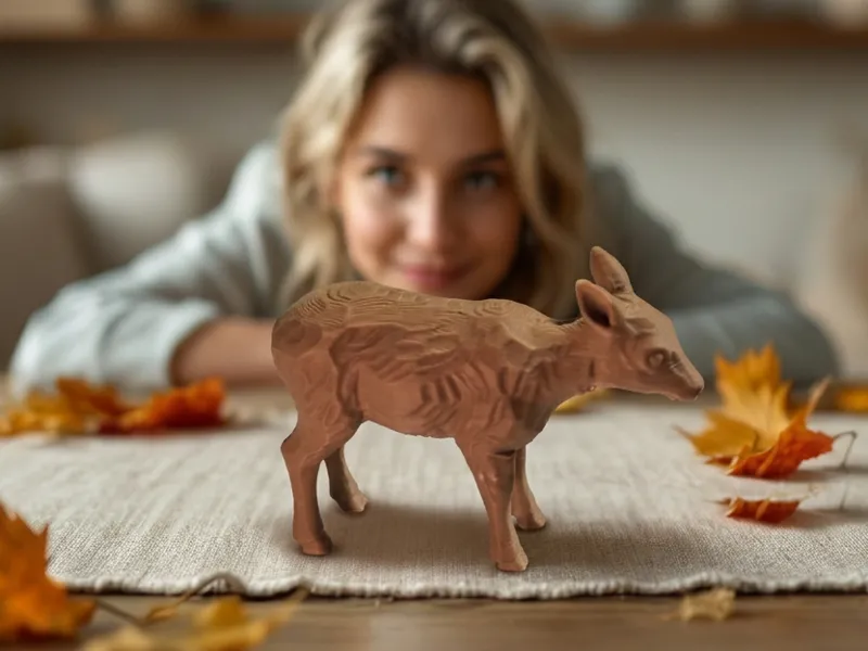 Wood Carved Deer