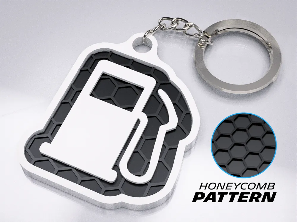 Low Fuel Dashboard Icon Keychain