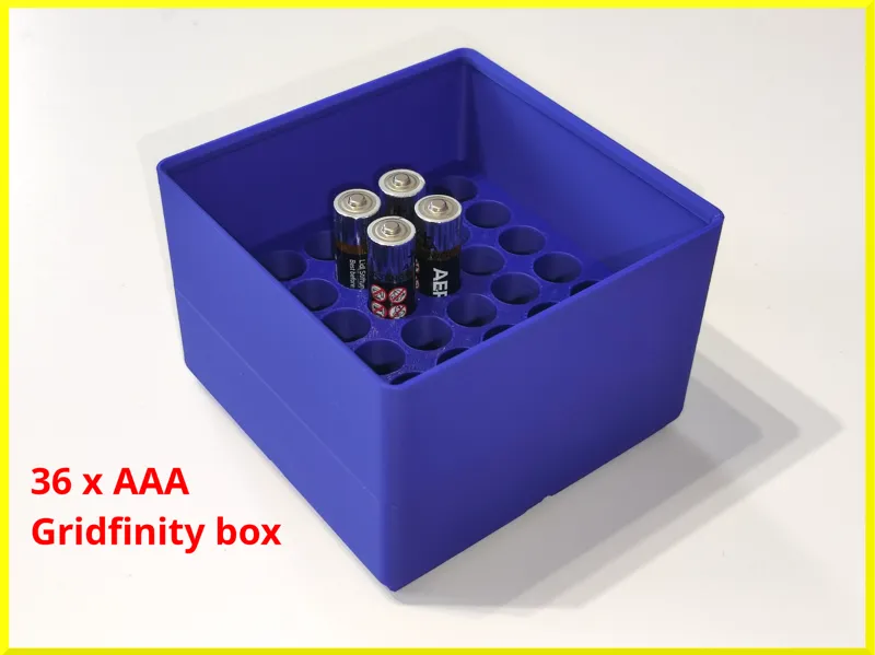 Gridfinity AAA battery box 6x6 = 36