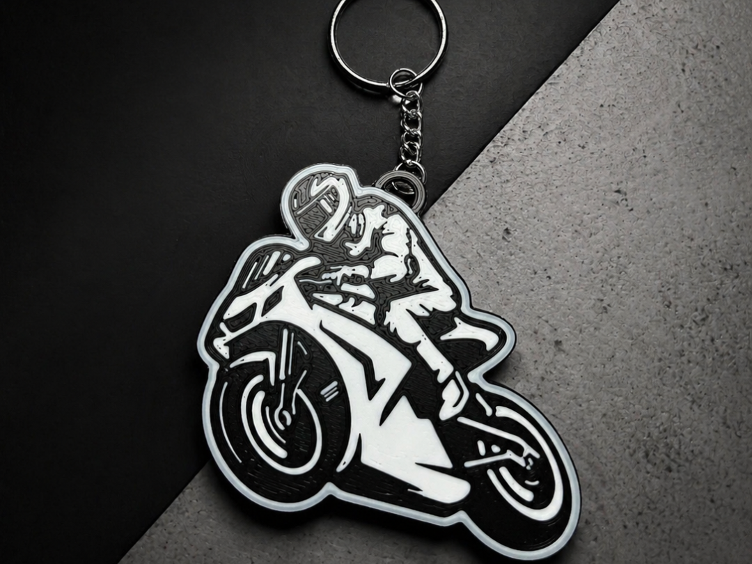 bold motorcycle keychain