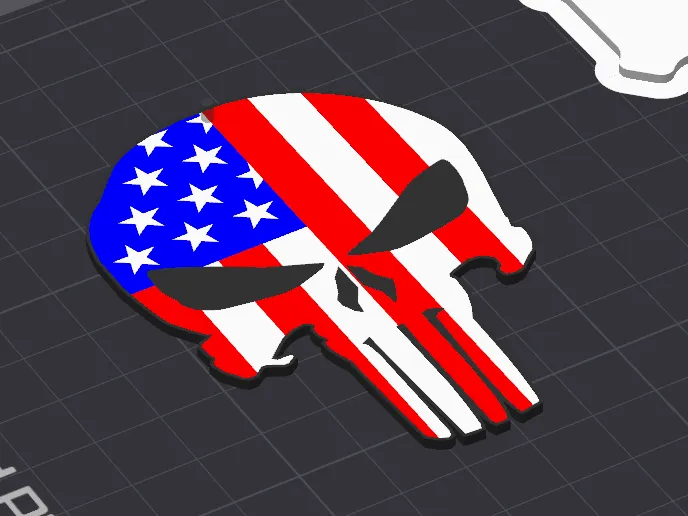 Punisher Patriotic Keychain