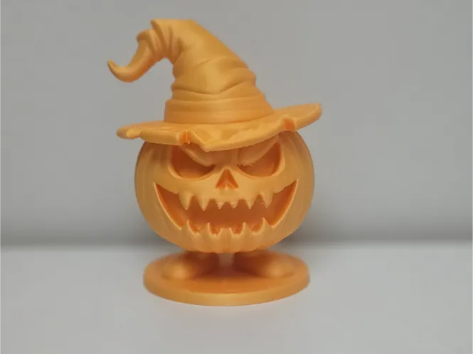 Halloween Pumpkin with Witch Hat - Free 3D Print Model - MakerWorld