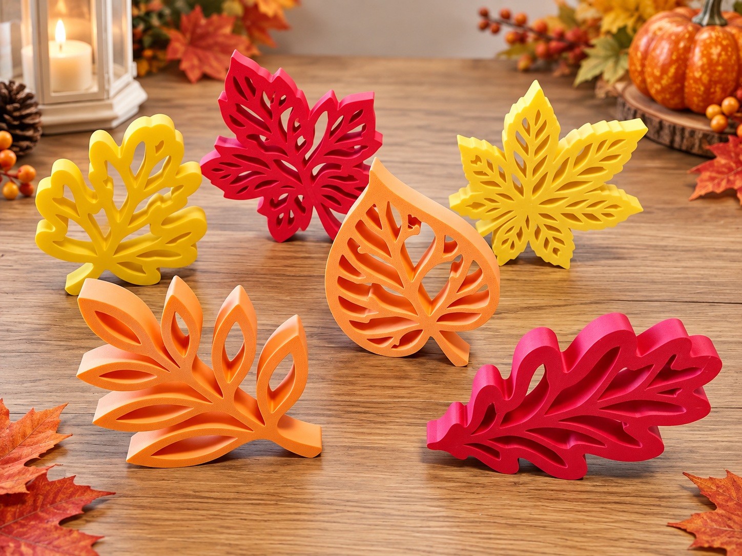 Autumn Leaf Decoration Set - 3D printed Decor, in stock in India