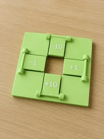 Modelo para impresión 3D: 100 veld meer minder plus min wiskunde rekenhulp — vista de referencia 3