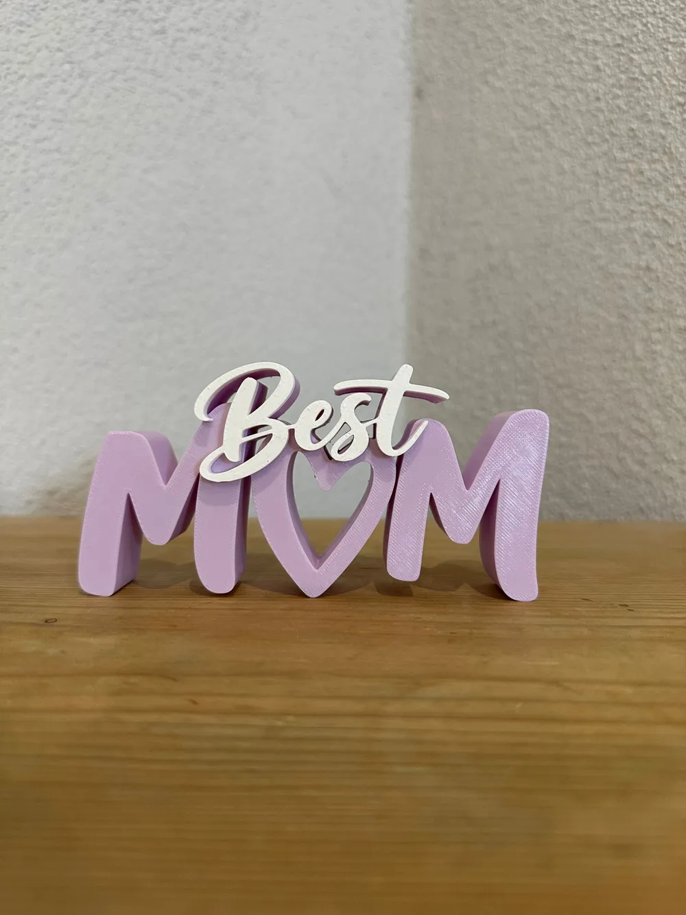 Best Mom Lettering with Heart - Free 3D Print Model - MakerWorld