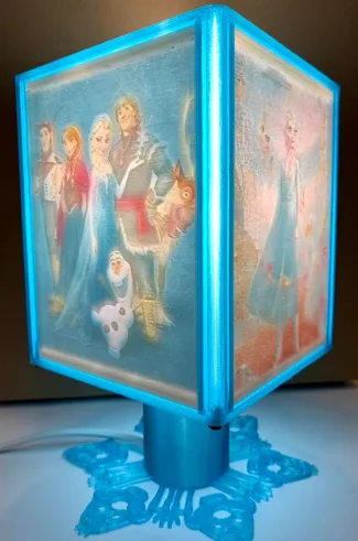 Frozen color lithophane lamp / Lampara litofanía color Frozen
