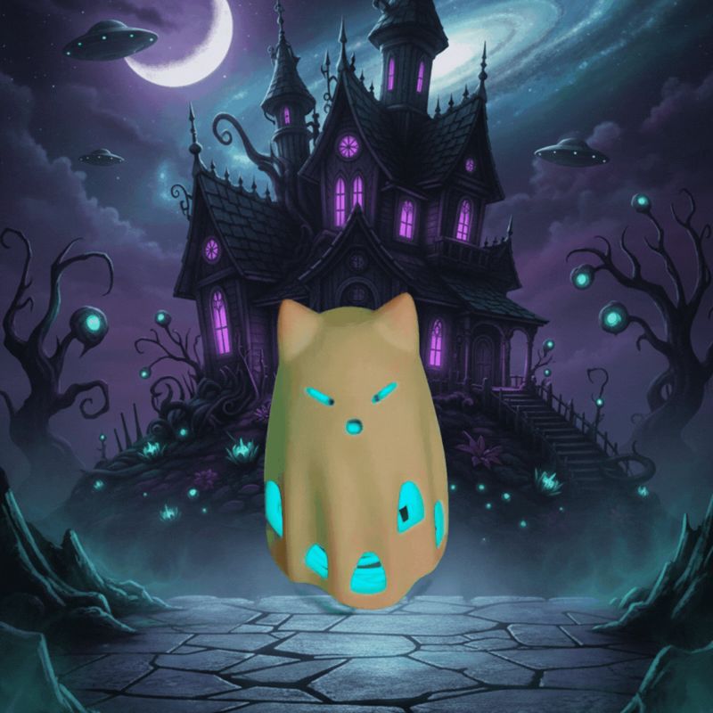 Halloween Alien Ghost Cat BooHooo