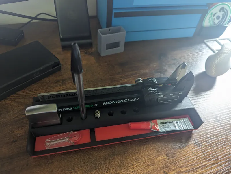 Gridfinity tray caliper zippo pen cigar holder