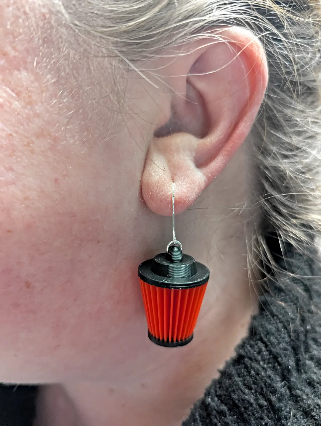 Cone Air Filter Earrings view 2