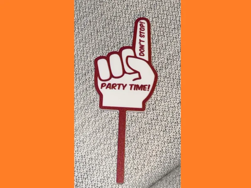 Fan-Finger-Schild (Text ist frei wählbar)