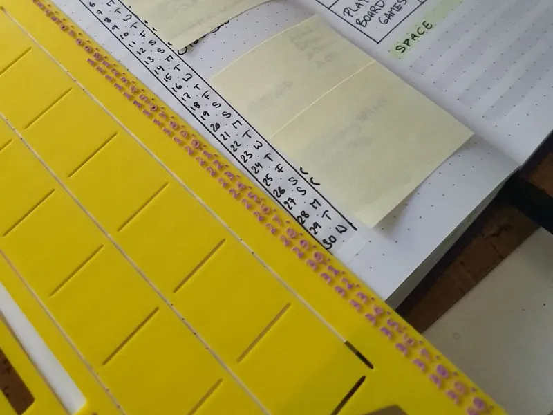Dot Grid Ruler with Calendar and Bingo Stencil