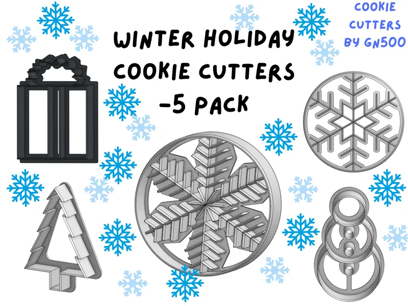 Winter Holiday Cookie Cutters -5 Pack