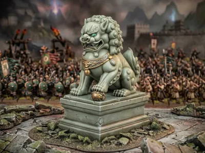 Great Kitay Lion Statue Tabletop Wargaming Terrain