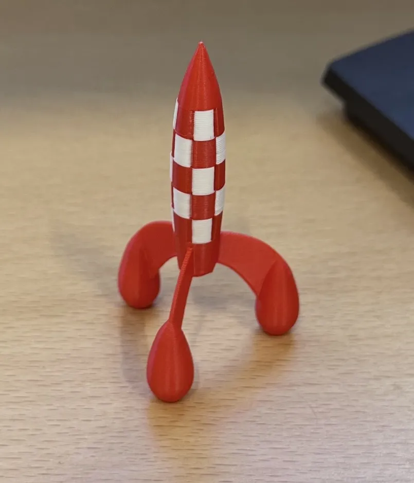 Tintin Moon Rocket – Miniature | 2-Color 3D Print - Free 3D Print Model ...