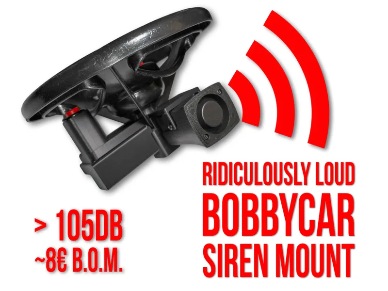 Ridiculously Loud BobbyCar Siren Mount