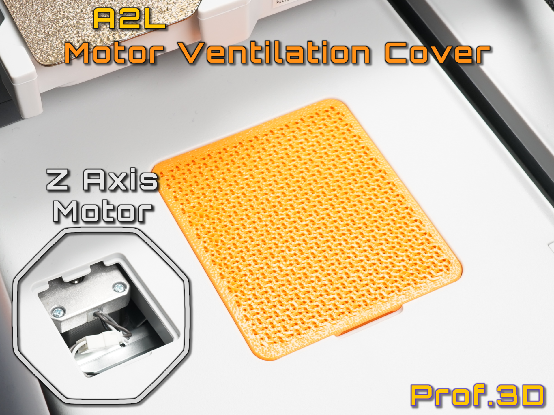 A2L Z Axis Motor Vent Cover ⧸ Dust Resistant Mesh - Free 3D Print