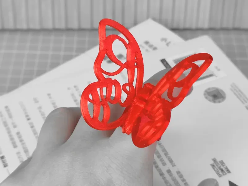 打客Side原创一体打印两用蝴蝶 指环/书签(第一款)Butterfly Ring Bookmark