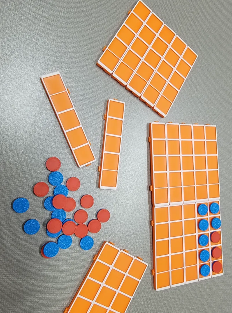 Detachable hundreds chart with two sided counters