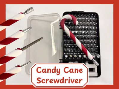 Christmas Candy Cane Screwdriver / Hex Bit Handle