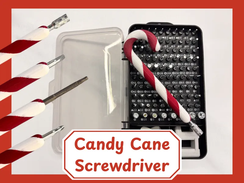 Christmas Candy Cane Screwdriver / Hex Bit Handle