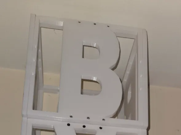 Letter boxes B-A-B-Y