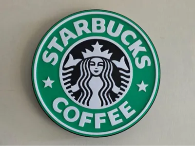 Starbucks sign – embossed effect, exellent finish