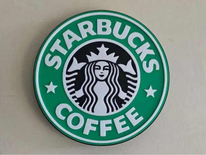 Starbucks sign – embossed effect, exellent finish