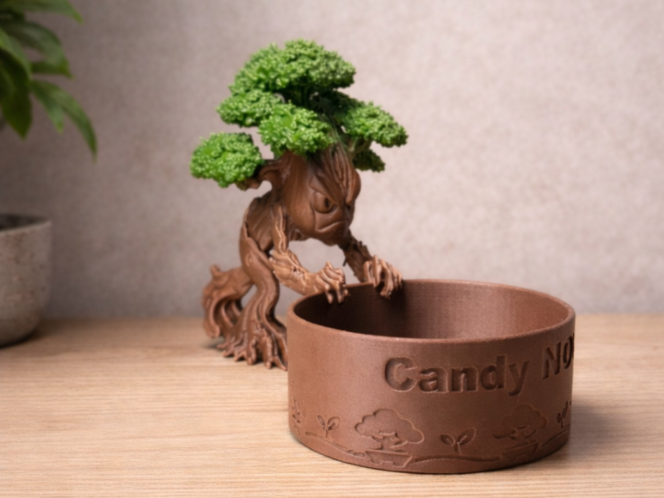 Grumpy Bonsai with Bowl (Changeable Text)