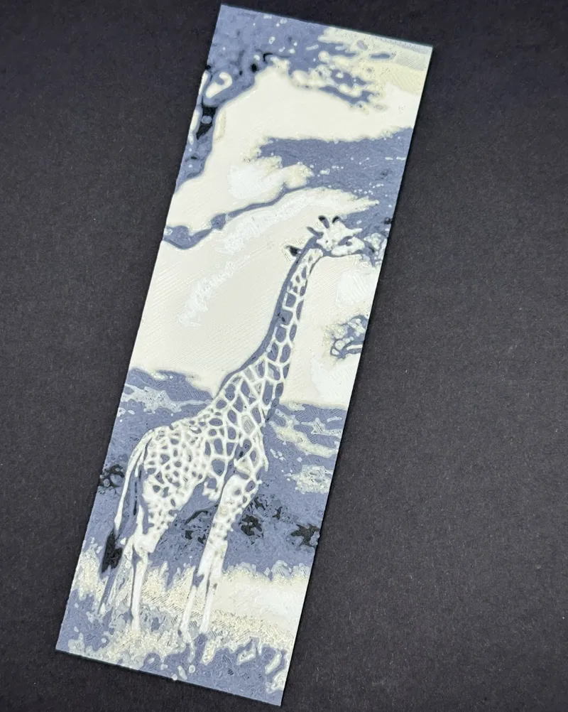 Hueforge Giraffe Bookmark
