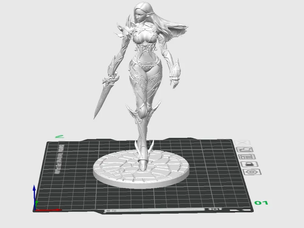 Figura decorativa: Lineage 2 Interlude female Elf warrior. Referencia del modelo original.