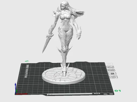 Figura decorativa: Lineage 2 Interlude female Elf warrior — referencia de MakerWorld