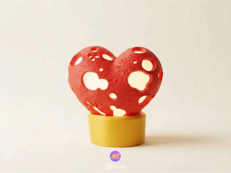 Heart-Shaped Moon Lamp