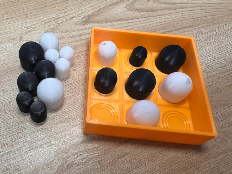 Tic Tac Toe Chess Game with Stackable Pieces