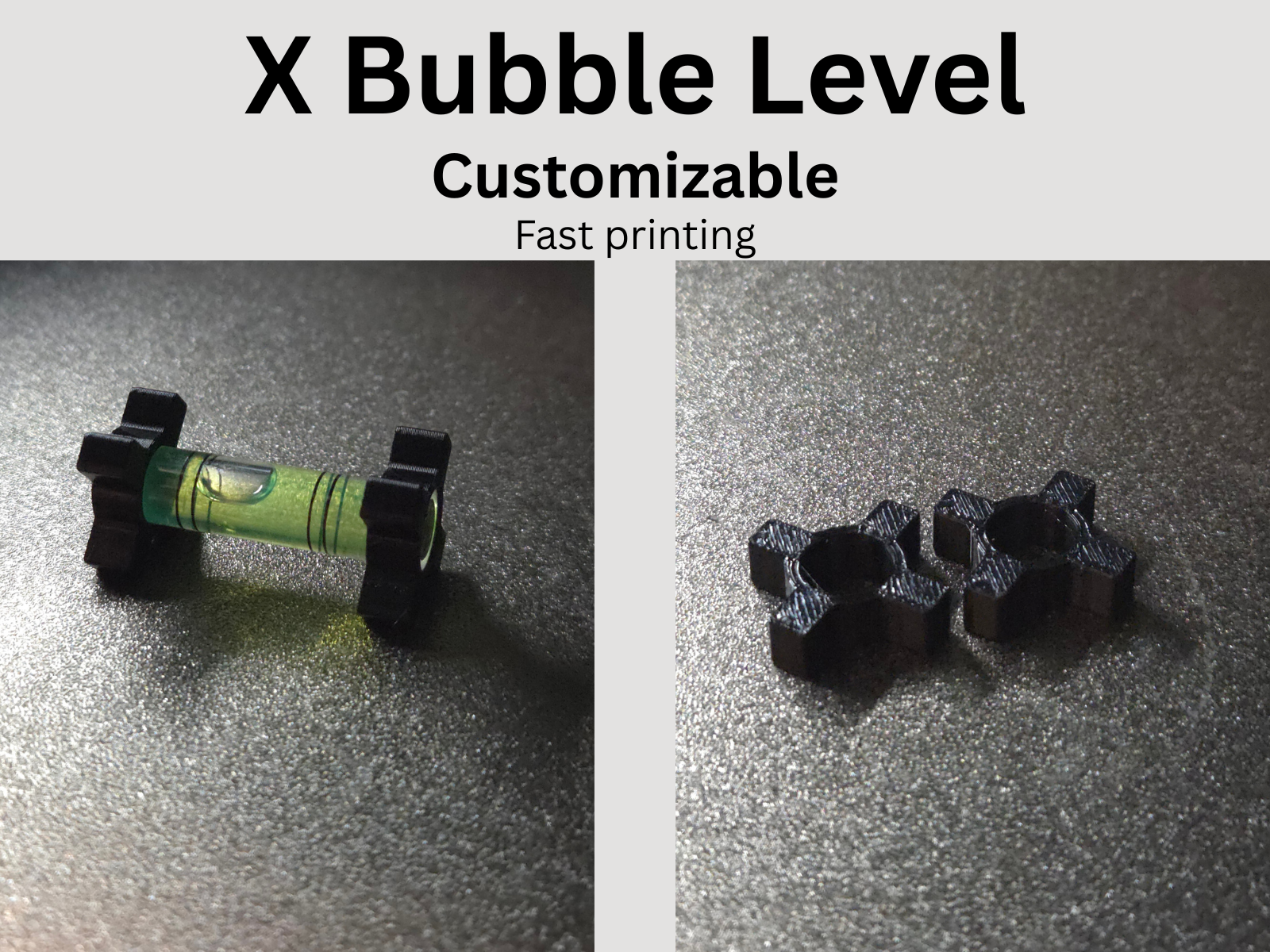 Bubble Level Cross Shape Holder - Customizable 