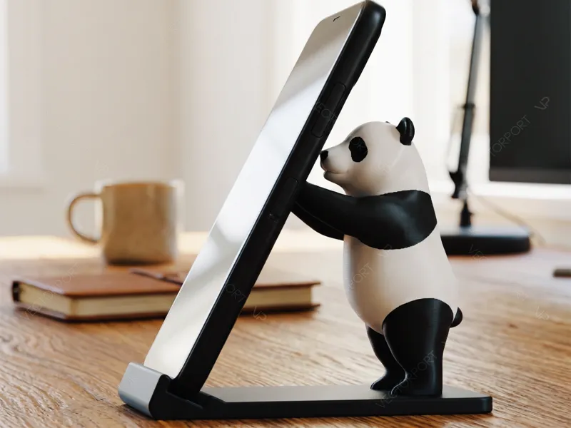 Cute Panda Phone Stand Desk Sculpture #010