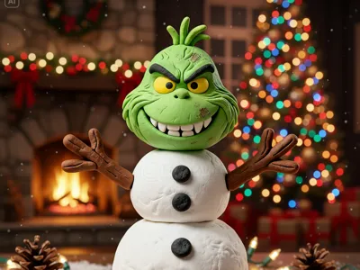 Grinch Snowman Decoration