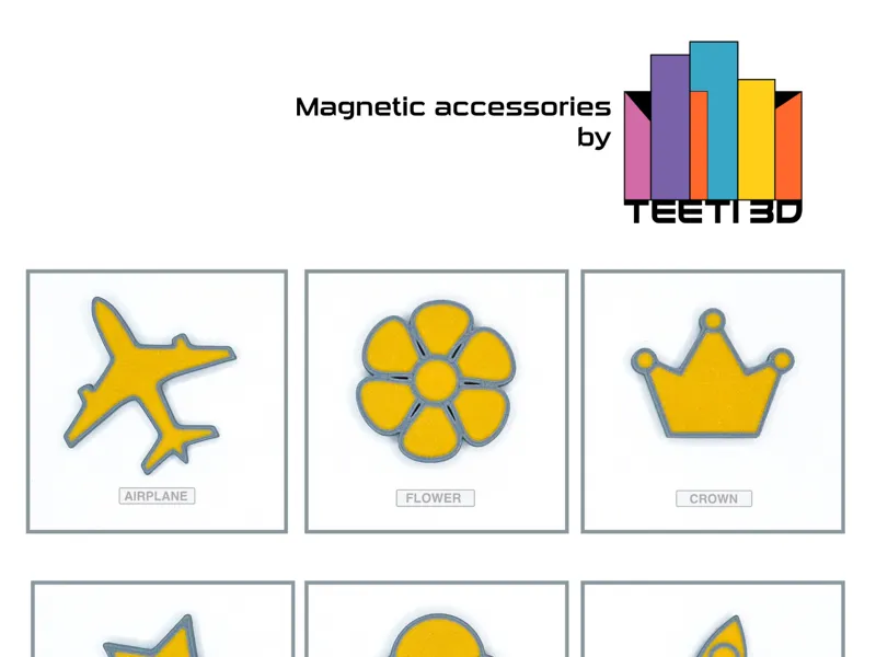 Magnetic Accessories for 3DLetter Frame by TeeTi3D