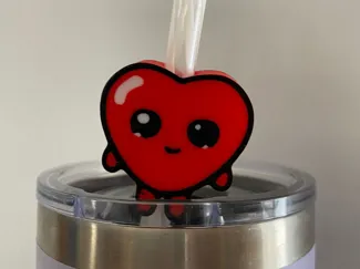 Cute heart straw topper