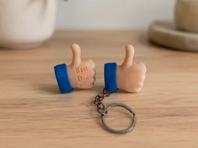 Thumbs up Keychain with or without "Best Dad Ever"