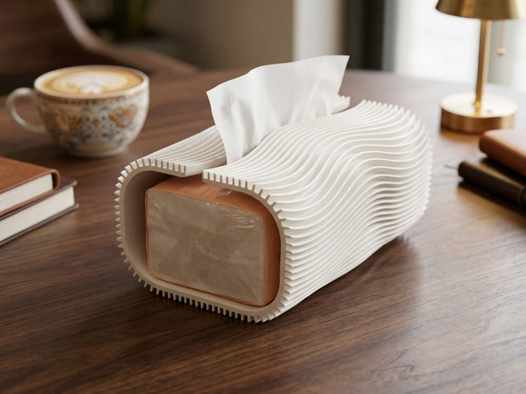 Wavy Paper Tissue Box