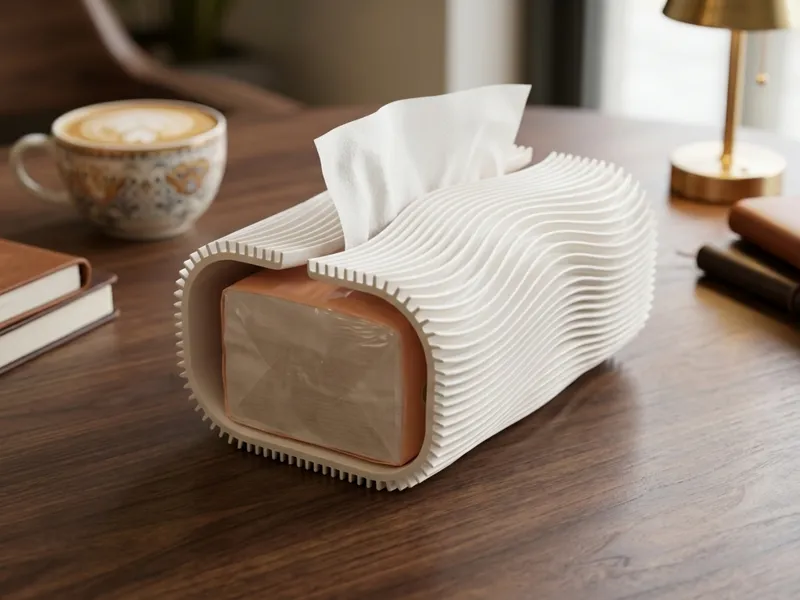 Wavy Paper Tissue Box
