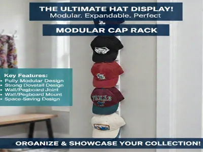 Modular Wide-Spacing Baseball Cap Rack