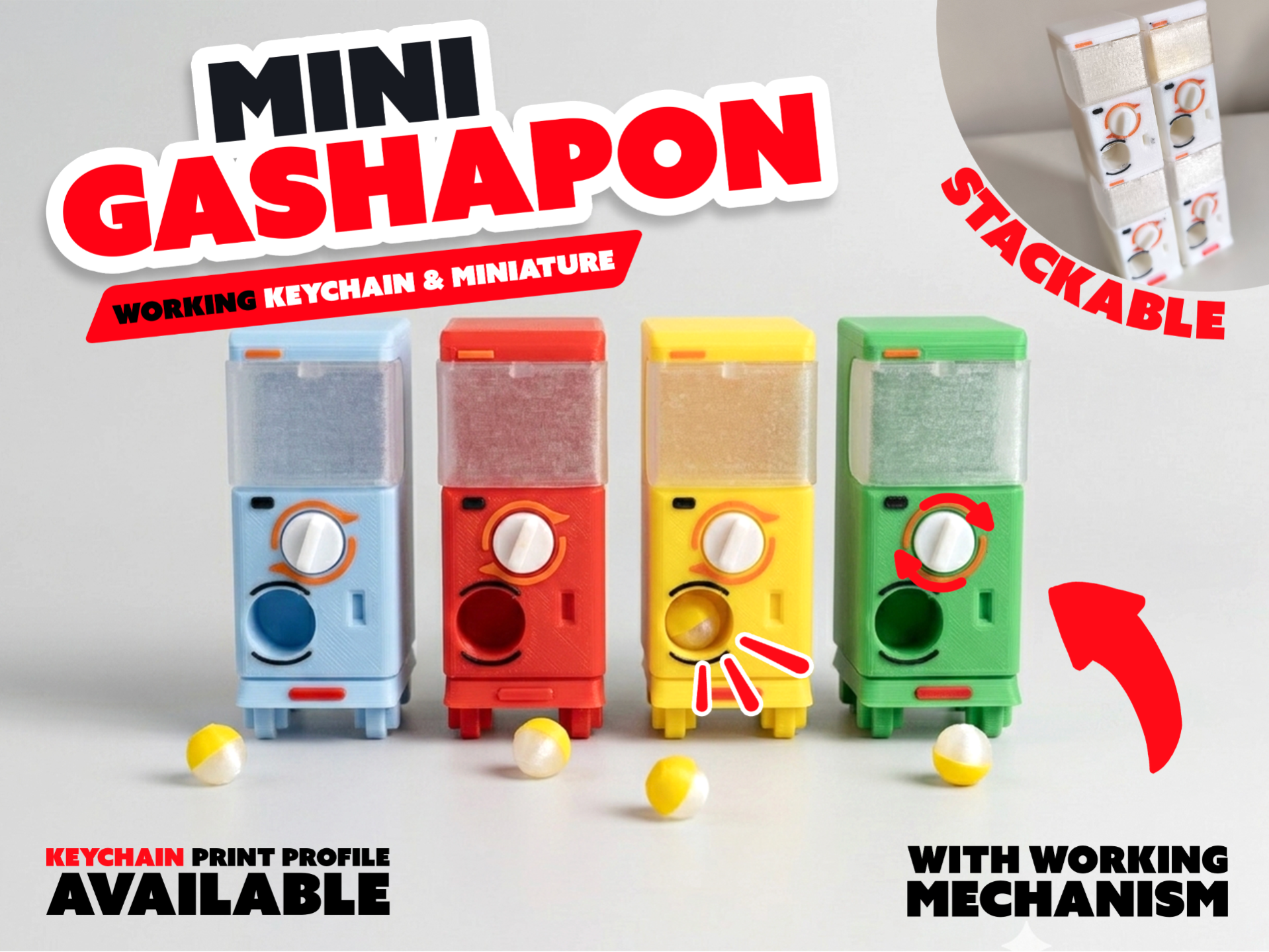 Mini Gashapon Machine - Functional Fidget/Keychain - 1