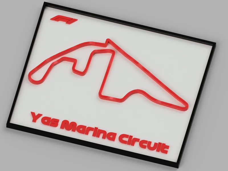 F1 Track - UAE Yas Marina Ciruit with elevation