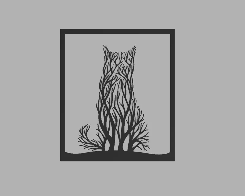 Cat tree Wall Art 2D