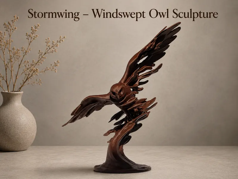Stormwing – Windswept Owl Sculpture