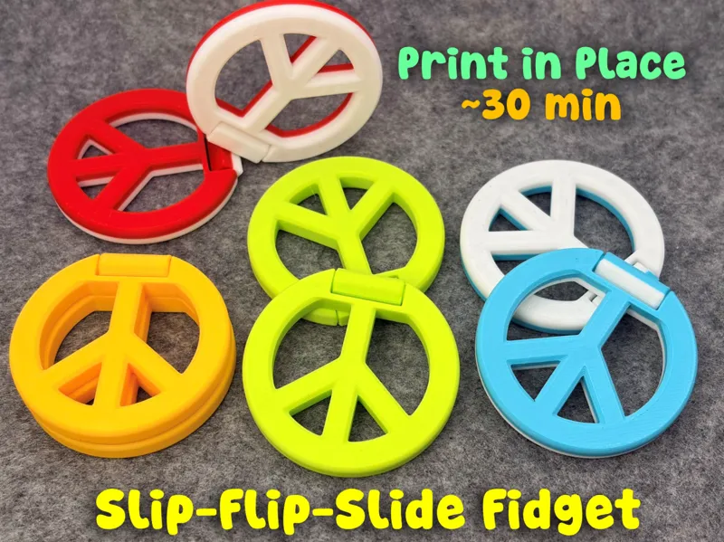 Peace Sign Slider + Flip Fidget Toy (~30 min)